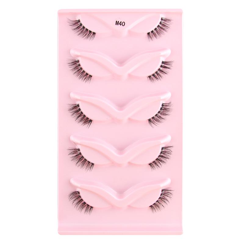 Fox Eye Lashes 3/5 Pairs Thick Winged Wispy 3D False Eyelashes Makeup Faux Fluffy Mink Lashes Fake Natural Eyelashes Extension