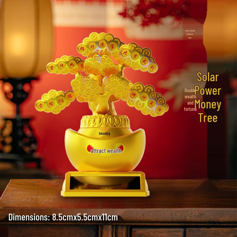 Solar-Powered Fortune God Waving Ornament - Stress Relief & Festive Charm for Car or Office, Perfect Birthday Gift