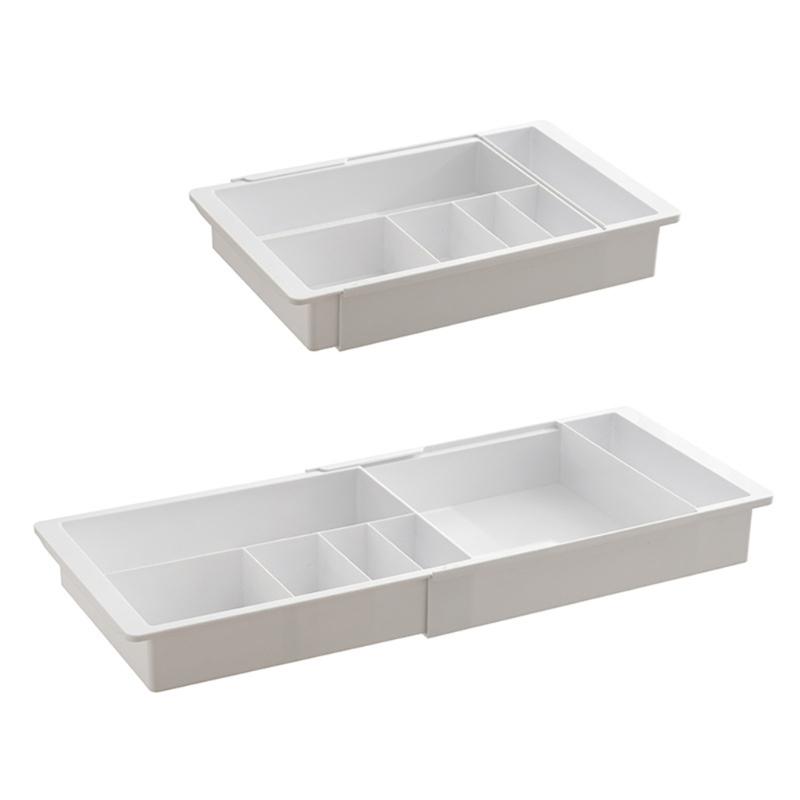 Space Saving Plastic Multi Compartment Organiser Drawer Box For Stationery Electronics Storage Smooth Sliding Drawers