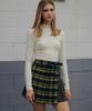 Candini Brown Double Wool Check Skirt