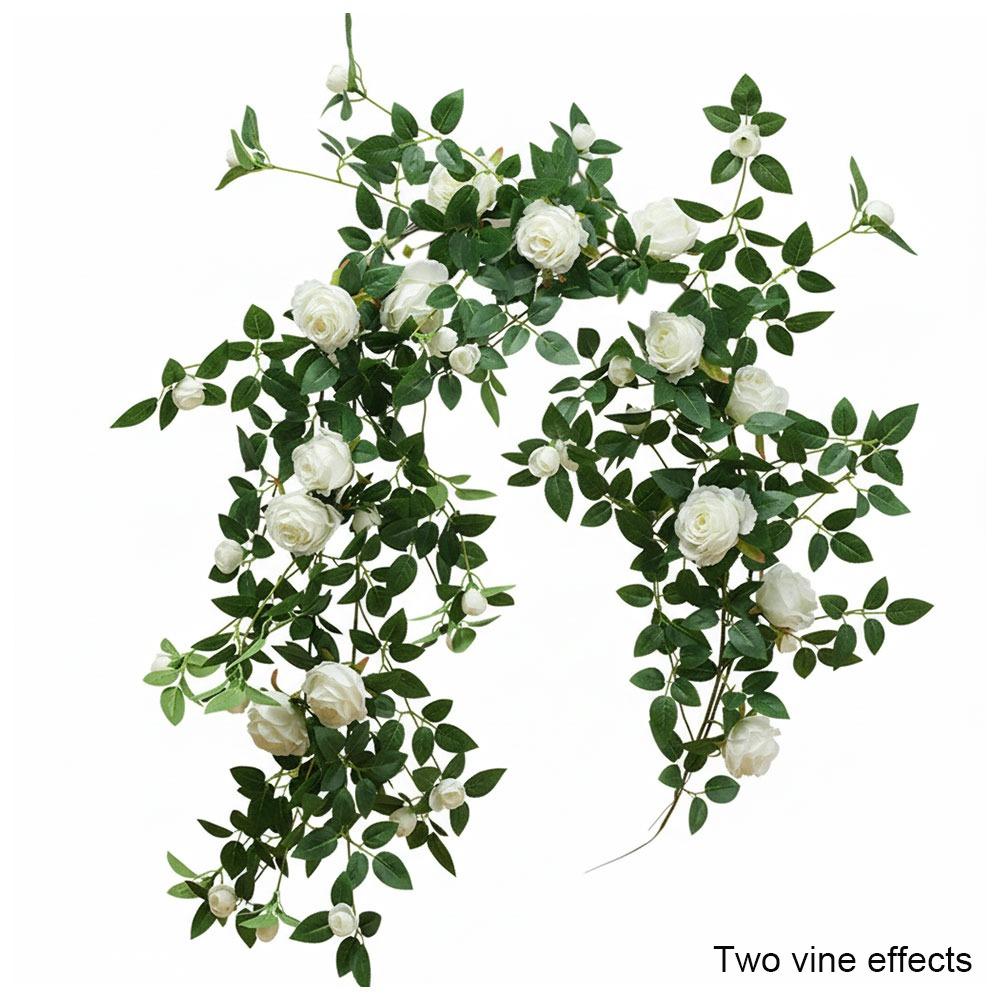 Multicolor Artificial Rose Vine Green Leaves Fake Flower Vines Rose Silulation Flower  Home Decor