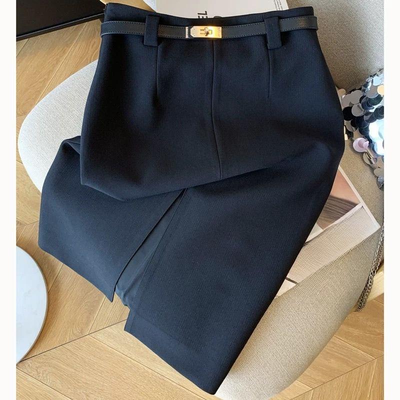 Premium Office Lady Pencil Skirt Women Spring Summer Elegant Beige Bodycon Hip Skirt Workwear