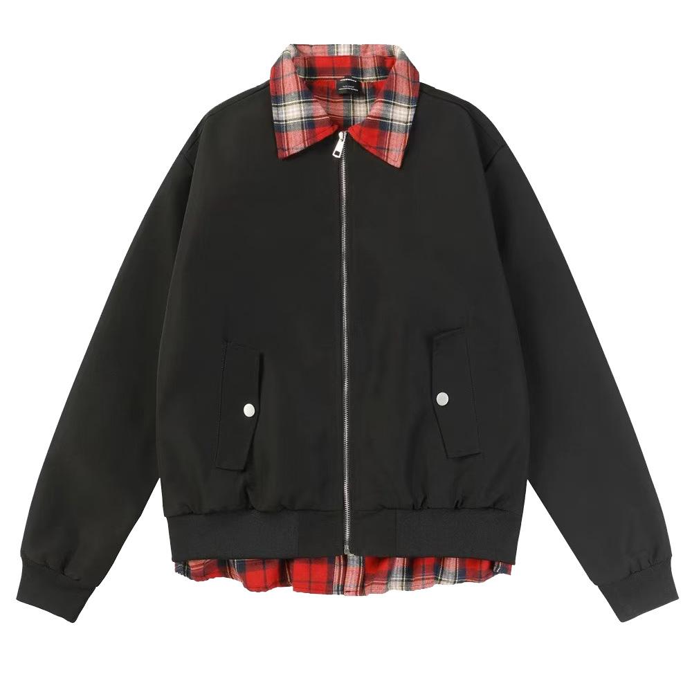 

Men s American Autumn and Winter Plaid Design Jacket Loose and Versatile Couple Jacket 4XL