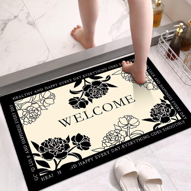 Bathroom Floor Mat Diatom Mud Water-Absorbing Quick-Drying Carpet Household Bathroom Door Anti-Skid Foot Pad