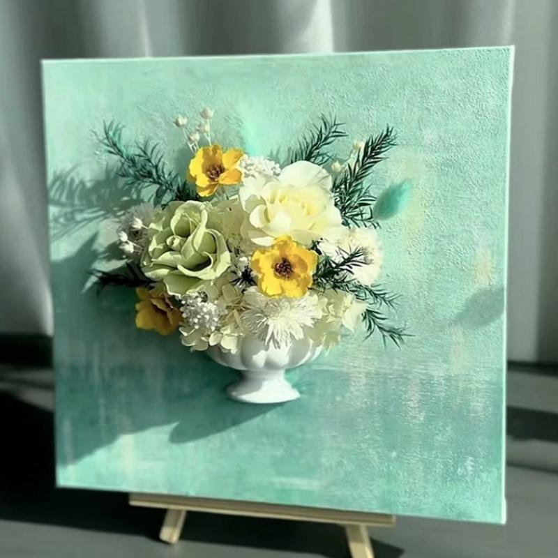 Chic French Oil Painting Style Half Wall Vase for Stylish White Flower DIY Home Decoration Projects