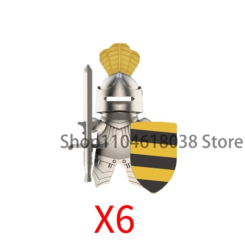 Medieval Castle Soldier Action Figures Building Block Empire Templars Lancer Warrior Militia Helmet Shield Sword Bow Toy Gifts
