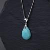 Amazonite Waterdrop 925 Silver Chain Necklace for Women [KOAI]