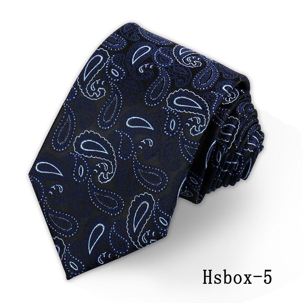 Men's High-End Floral Multi-Black Cashew Print 8cm Tie