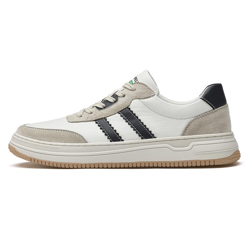 

Новая мужская повседневная обувь Кроссовки из натуральной кожи Модельерская мужская обувь ручной работы Мягкая спортивная дизайнерская обувь 43 белый