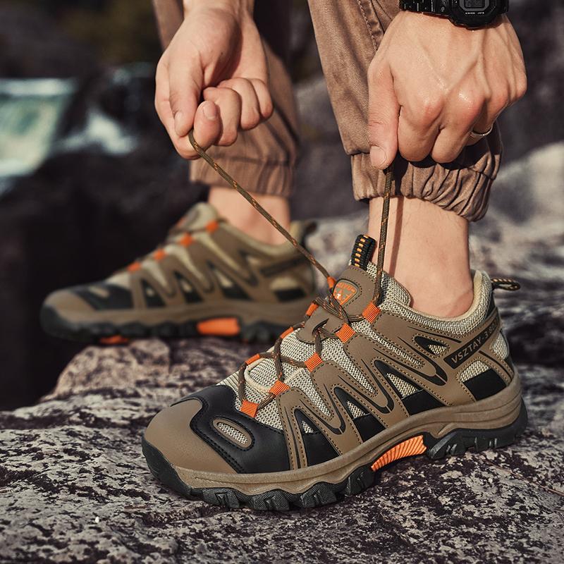 Rock climbing shoes Oxford cloth waterproof hiking shoes outdoor hiking shoes tire sole non-slip sneakers