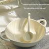 ZISIZ Irregular Ceramic Double-Handle Bowl & Spoon Set