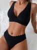 European & American Sexy Ruffle Trim Triangle Bikini Swimwear