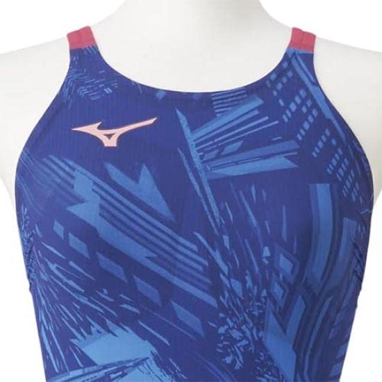 MIZUNO GX SONIC V MR Racing Half Size FINA Swimming Approved Women's Swimsuit, Suit, N2MG0702, Blue, XL, (International Federation)