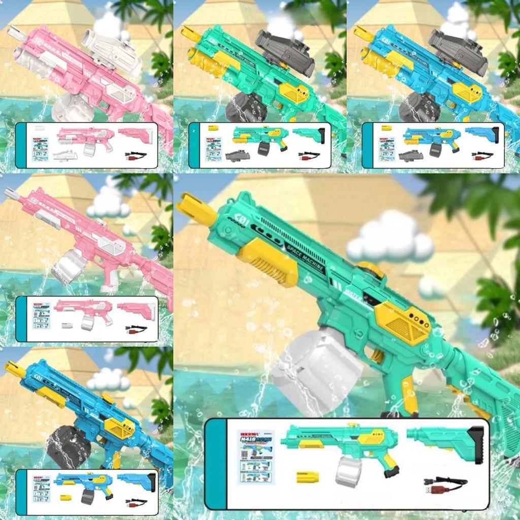 Large Capacity M416 Space Electric Water Gun With Self-absorbing Feature In Sky Blue