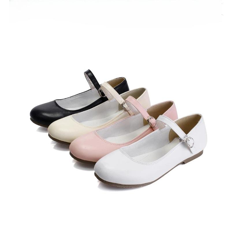 Fashion 2025 Fashion Women Buckle Strap Mary Jane Flat Shoes  Casual Round Toe Sweet Ballet Flat Ankle Strap Larger Size 31 32 33 42