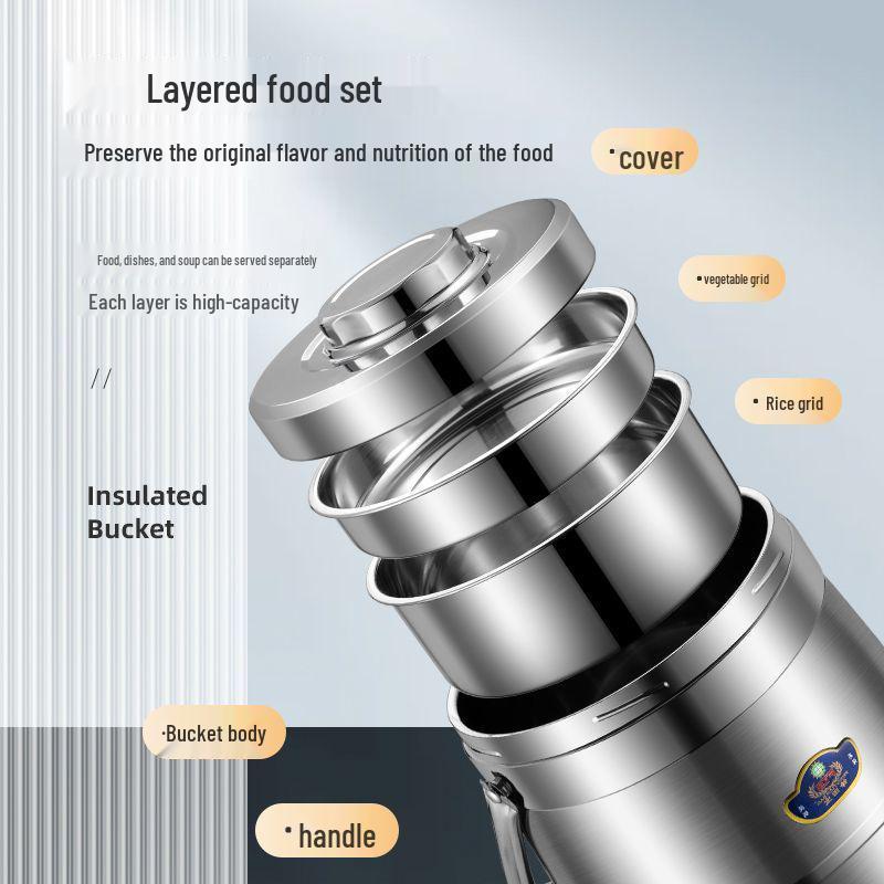 Portable Stainless Steel Insulated Lunch Box & Soup Container with Large Capacity