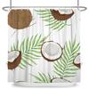 Fresh Fruits Shower Curtain Orange Banana Peach Watermelon Pattern Kids Bathroom Decor Waterproof Polyester Fabric 12 Hooks