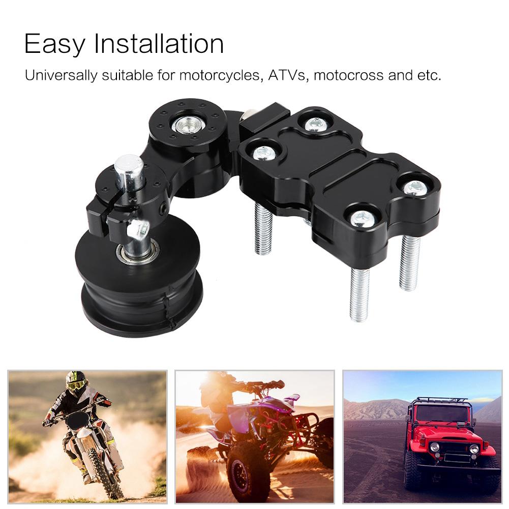Motorcycle Aluminum Chain Tensioner Bolt Auto Adjuster on Roller Tool Black