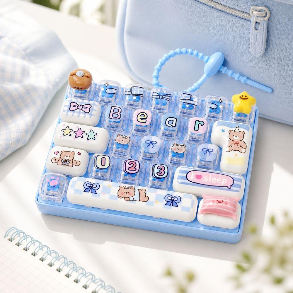 Plastic 26 Key Press Button Toy 26 Key Push Sensory Toy  Bag Ornament