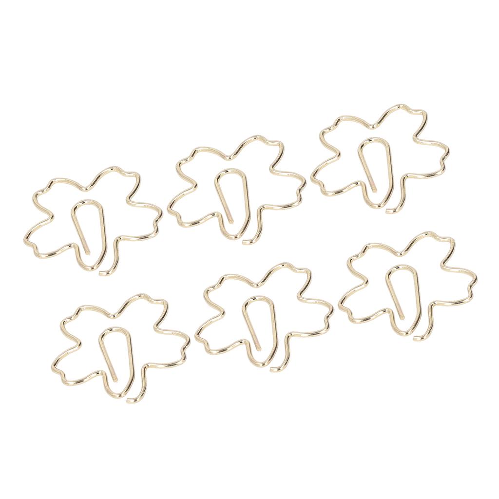 100pcs Gold Paper Clips Flower Shaped Paper Clips Electroplating Cute Special Fun Paper Clips for Ki