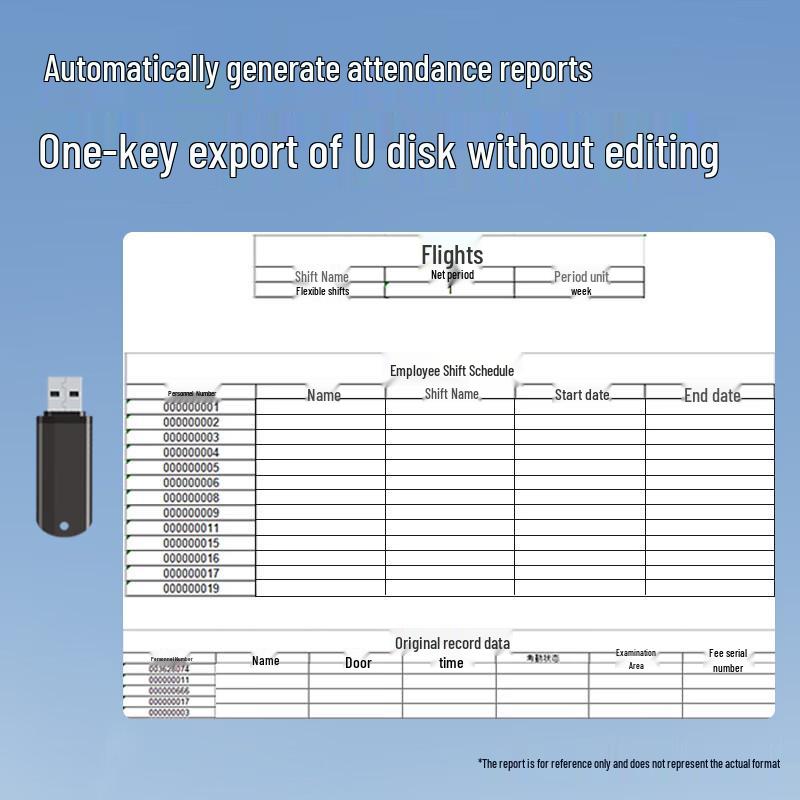 Youmash U-RZ520 Smart Facial Recognition Time Clock CN plug (adapter included)