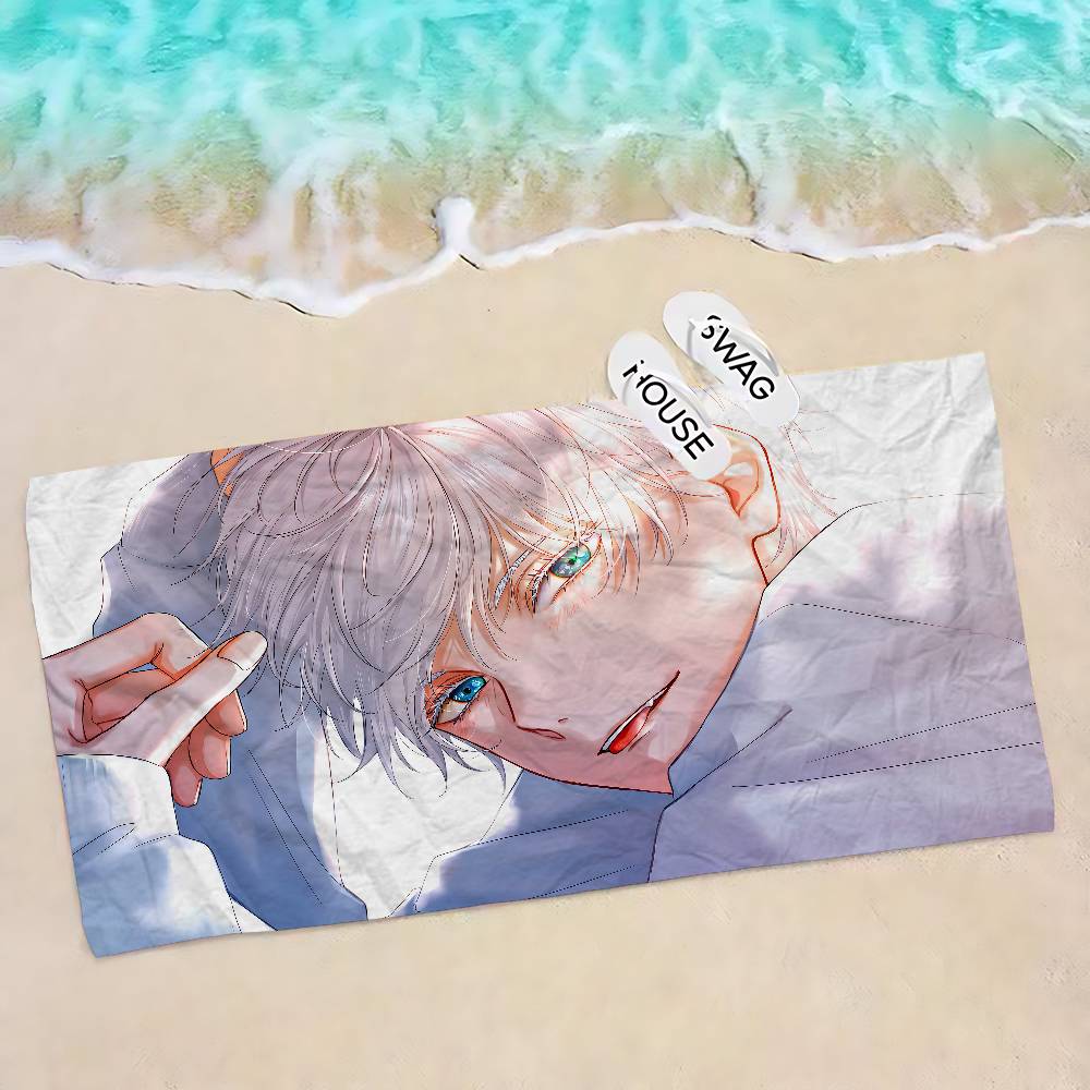Jujutsu Kaisen Gojo Satoru Mikrofaser Strandtuch Saugfähig Schnelltrocknend Weich Yoga Schwimmen Resort Bergsteigen Handtuch