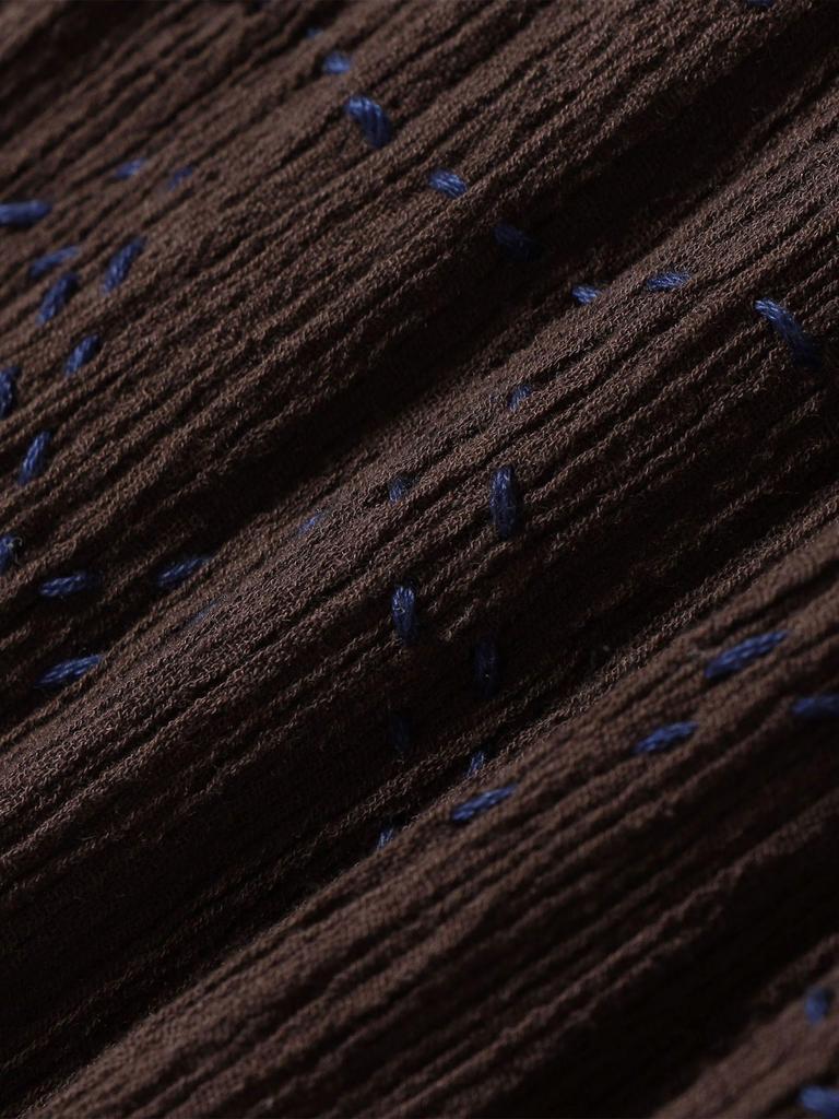 Hand Washable Crepe Embroidered Dress 224530046 Brown ONE SIZE [Ships Colors]