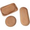 Wood Tray Oval Beech Small Wooden Disc Circular Wooden Dessert Plate Cake Tray