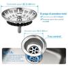 82Mm Kitchen Sink Filter Hole Bathtub Hair Catcher Stopper Bathroom Sewer Drain Strainer Basin Sink Waste Filter Tools