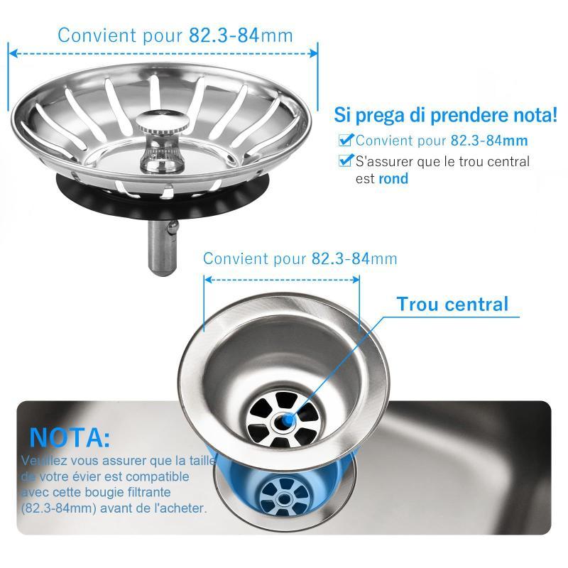 82Mm Kitchen Sink Filter Hole Bathtub Hair Catcher Stopper Bathroom Sewer Drain Strainer Basin Sink Waste Filter Tools