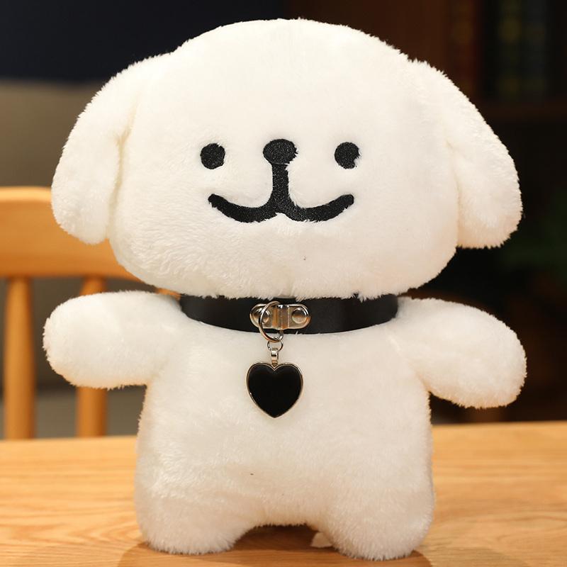 Cute Korean Maltese Dog Plush Toy Stuffed Soft Animal Cartoon Puppy Wear Clothes Pillow Birthday Christmas Gift for Kids