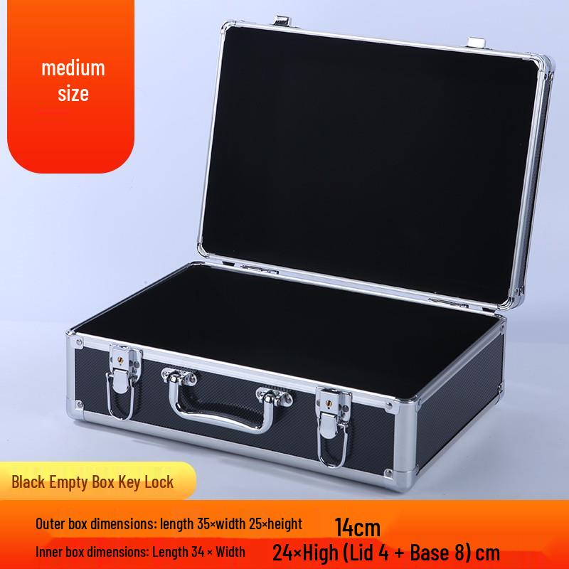 Aluminum Alloy Portable Toolbox with Lock for Hardware, Documents, and Cash Storage