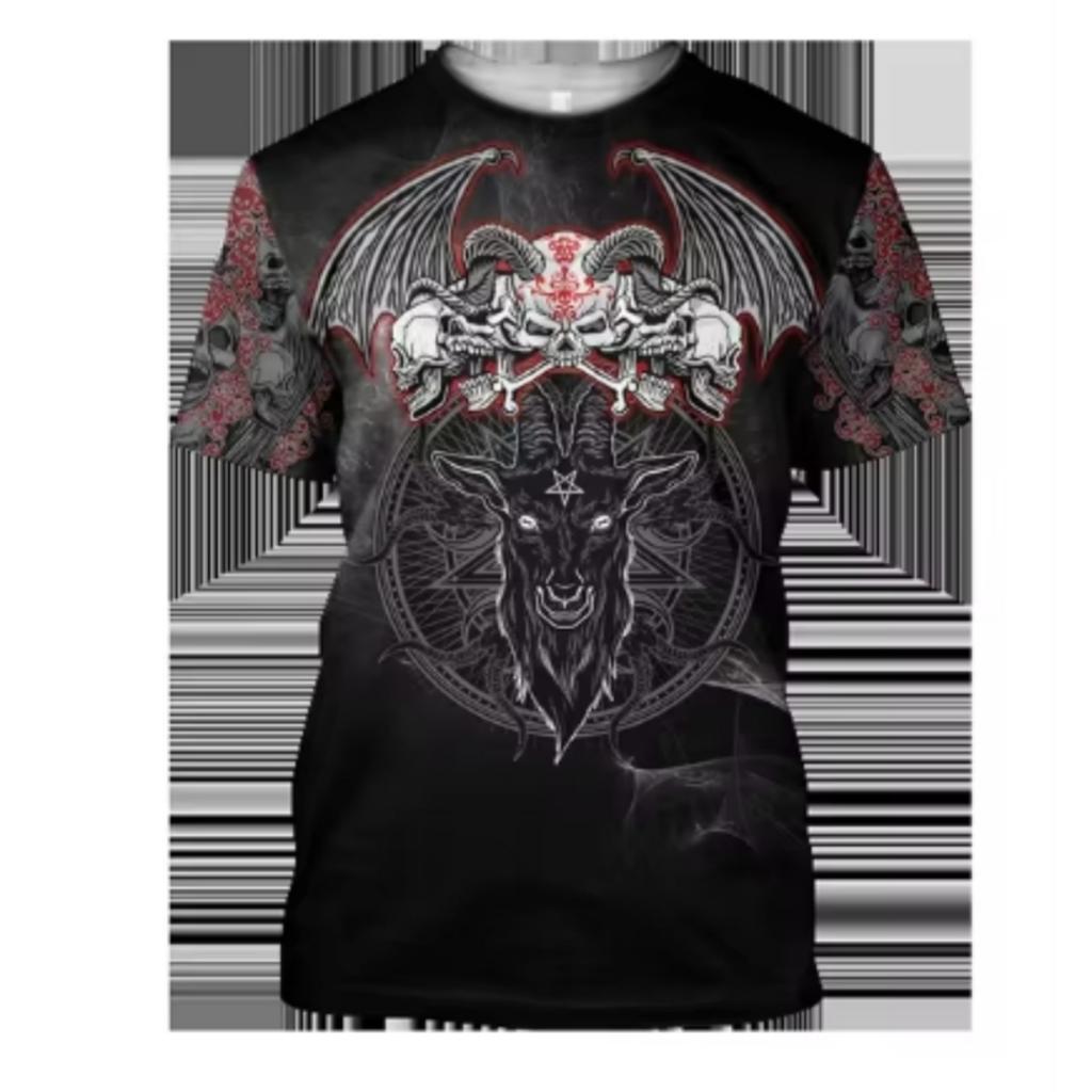 New Devil Satan 3D Printed Men's T-shirts Summer Fashion Harajuku Hip Hop Casual Tees Streetwear Personality Round Neck Y2k Tops