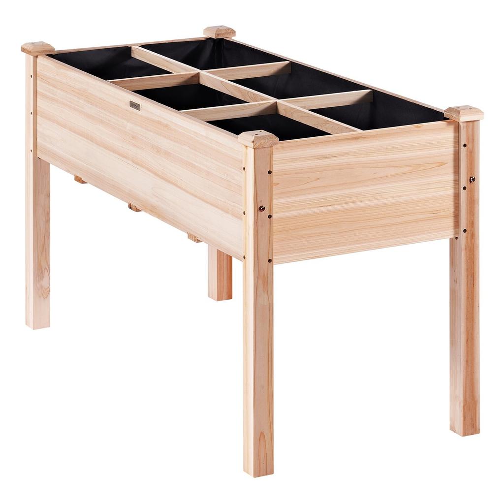 Wooden Raised Garden Bed Planter Box 47.2x22.8x30" Flower Vegetable Herb