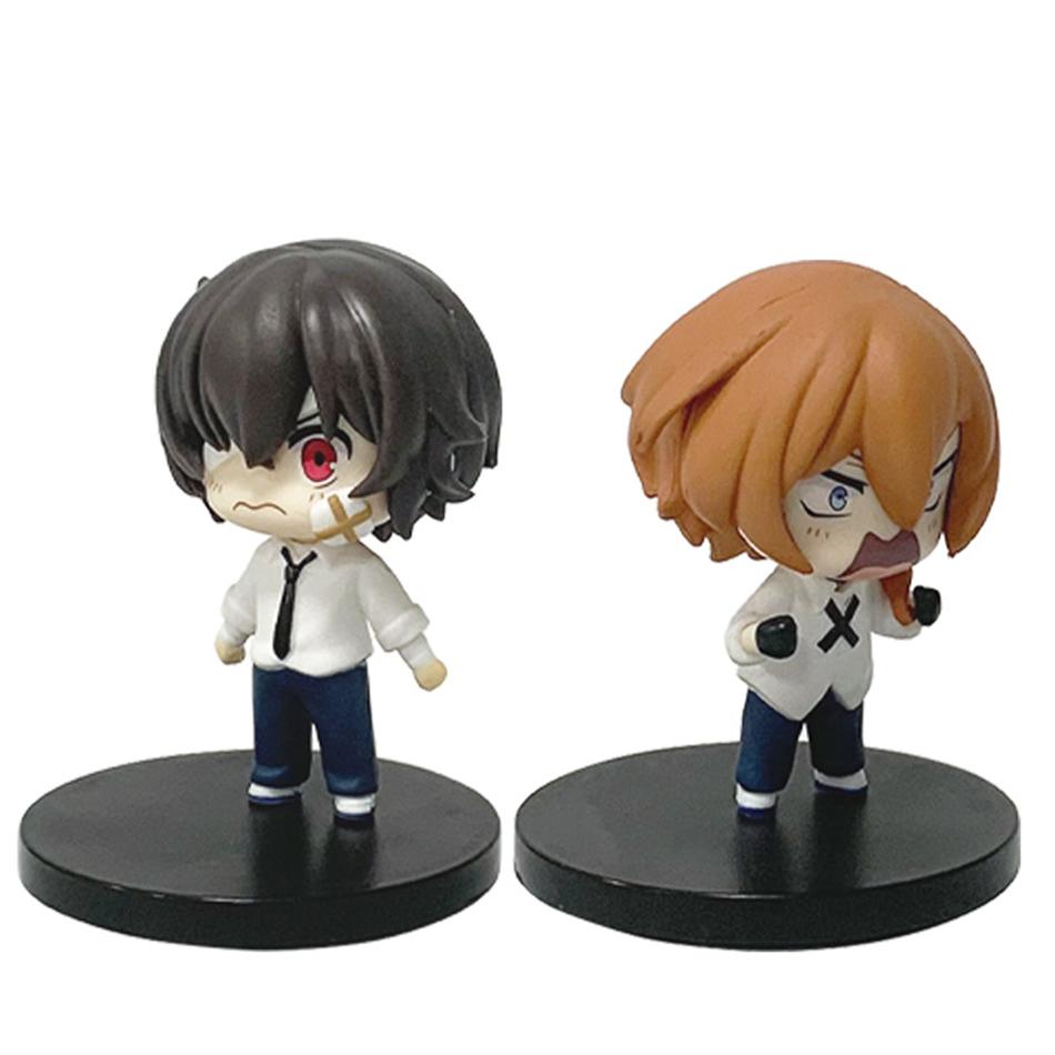 NOWA Figurka Anime Bungou Stray Dogs 7cm Kawaii Dazai Osamu Figurka Akcji Urocza Nakahara Chuuya Figurka Model Kolekcjonerski z PVC Lalka