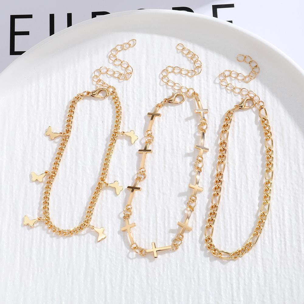 2023 mote tredelt dress armbånd fotlenke jente søt sommerfugl armbånd kors tro sjarm feriegave armbånd fest fest fest vill tilbehør