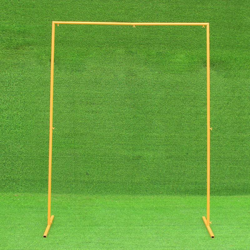 Golden Wrought Iron Wedding Arch & Decorative Flower Stand