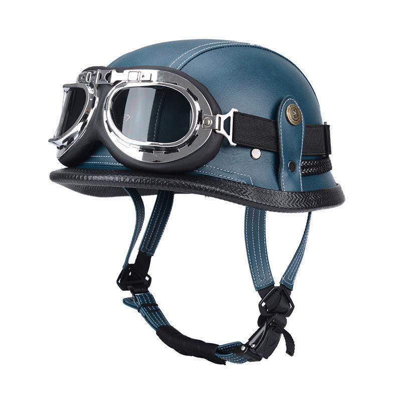 Pedal German Helmet Cruise Vintage Half Helmet Harley Men Motorcycle Helmet Locomotive Scaler Helmet Soldier Helmet Leather Helmet