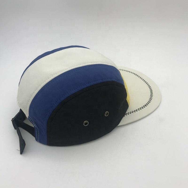 Flat Brim Contrast Color Running Sports Cap Hat Custom Logo 7 Panel Nylon Plain Cycling Snapback Sports Caps