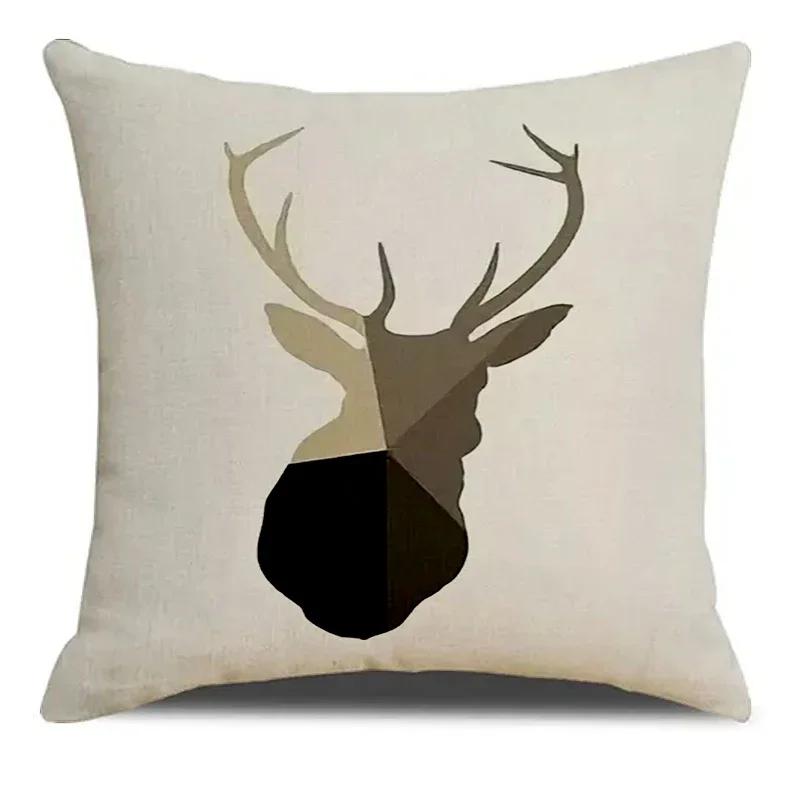 

Подушка наволочка в стиле Инс с принтом животного оленя Сика, мягкая квадратная, смесовая, наволочка, декор для дома, гостиной 66x66cm красный