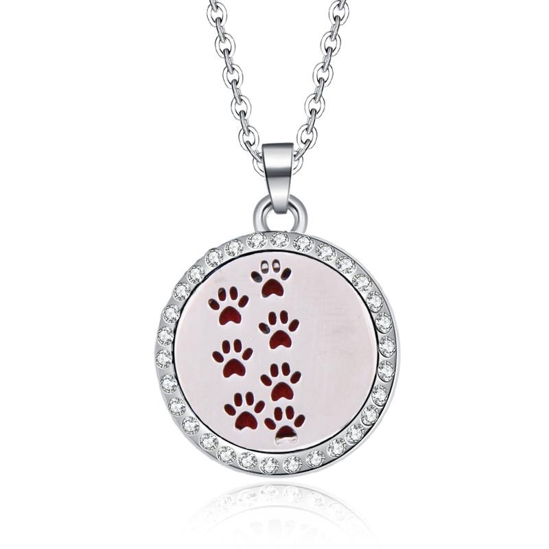 New Stainless Steel Alloy Fashion Aromatherapy Necklace Essential Oil Diffuser Perfume Locket Pendant Women Jewelry Gift
