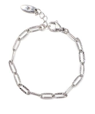 Polalita Cutting Link Chain Bracelet (Plt-Br-121_Sv)