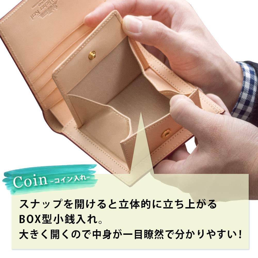 Glücklicher Kerl Men's Cordovan Leather Bifold Wallet with Coin Purse, Free Personalization, Birthday Gift for Dad, GK-018 (Black)