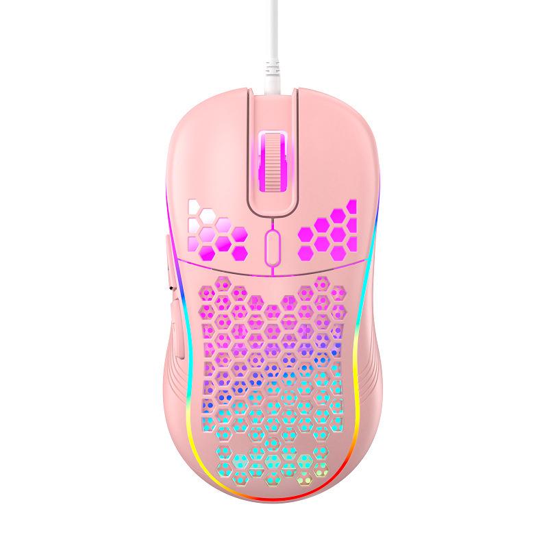 Ergonomic RGB Wired Lightweight Gaming Mouse with Hollow Design