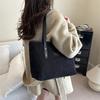 New Simple Handbag Large Capacity Corduroy Tote Bag Simple Commuter Bag Comfortable and Versatile Texture Shoulder Bag