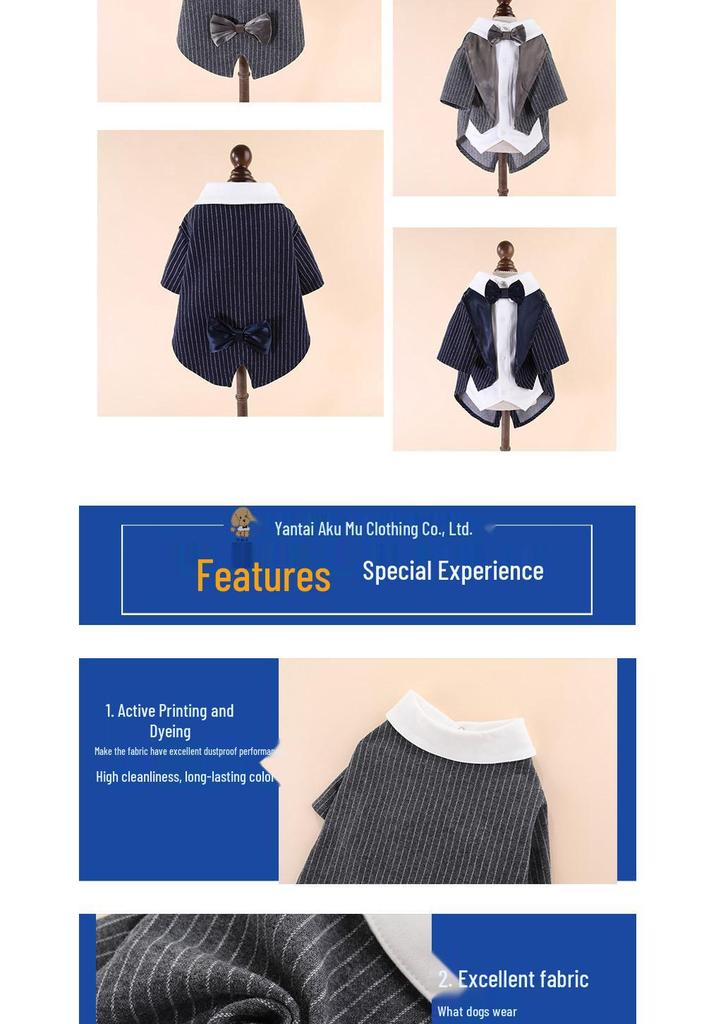 Formal Pet Suit for Small & Medium Dogs: Spring/Autumn Wear for Teddy, Bichon, Kittens