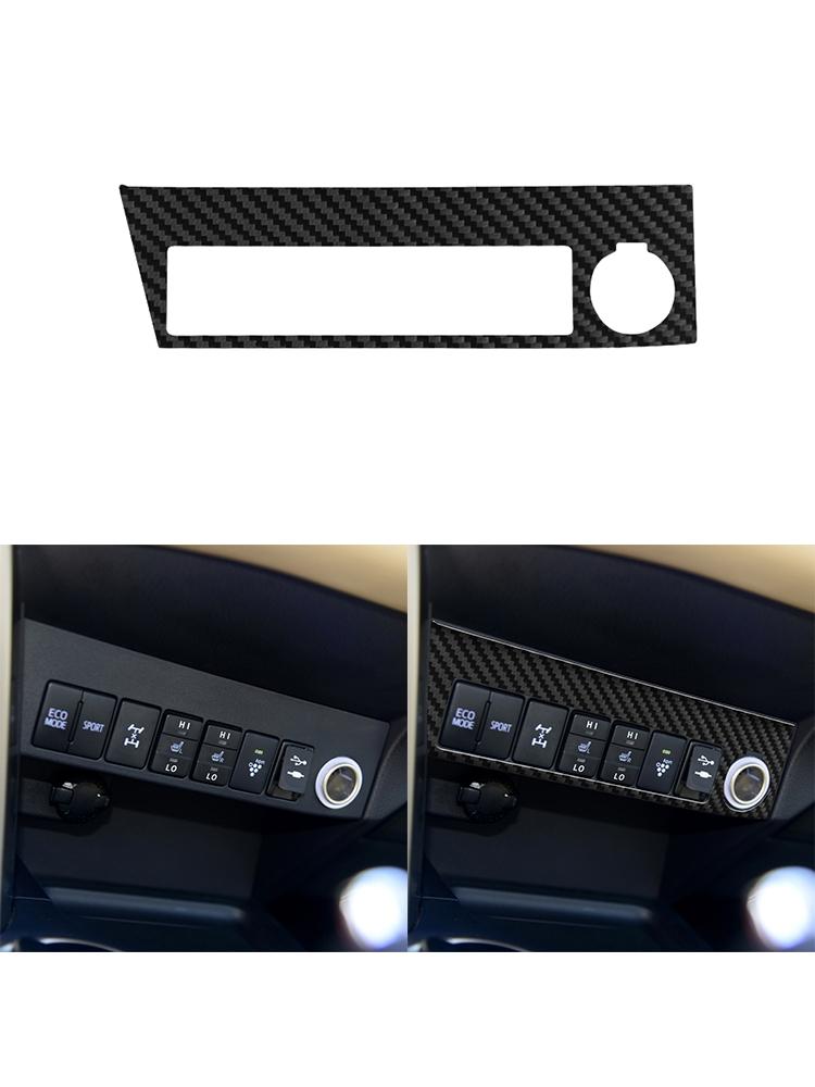 Black For Toyota RAV4 2013-2015 Car Interior Button Panel Decoration Protection Carbon Fiber Sticker Auto Styling Accessories