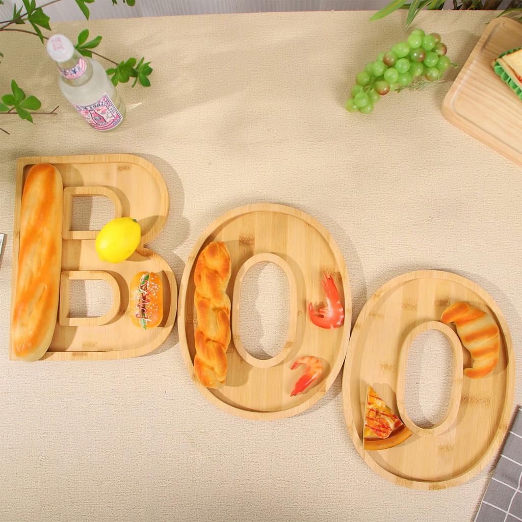3 Pcs Halloween Charcuterie Board Funny Cute Wooden Cheese Board Charcuterie Platter Halloween Decorative Platter For Snack Food Birthday Party