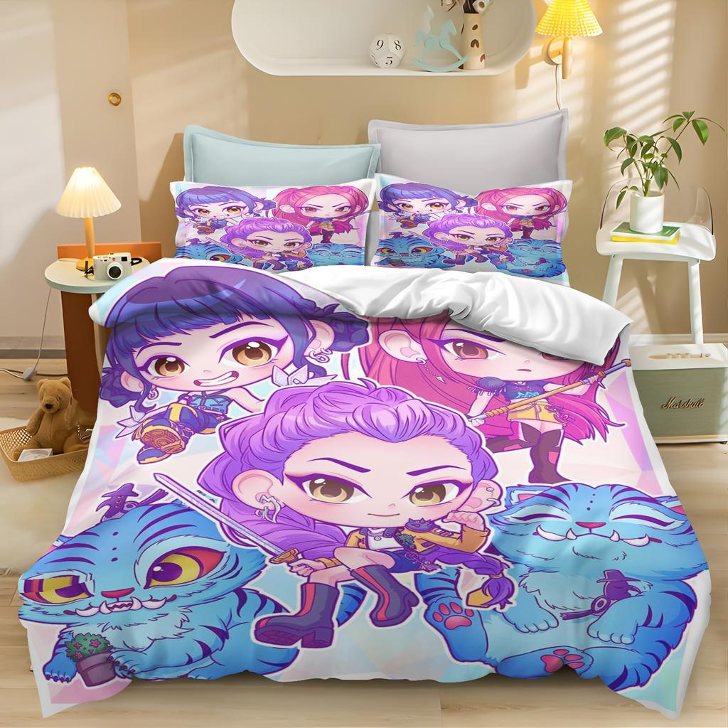 Kpop Hexe Jagd Mädchengruppe Bettbezug Set Idol Rumi Bettwäsche Set Thema Schlafzimmer Dekoration Für Mädchen Weihnachtsgeschenke