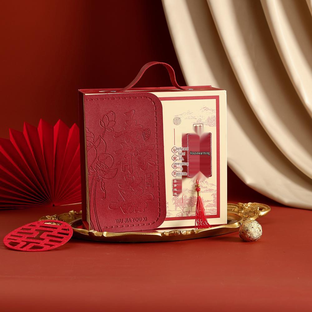 Chinese Flip-Top Festive Gift Box for Weddings, Engagements, Birthdays, and Banquets